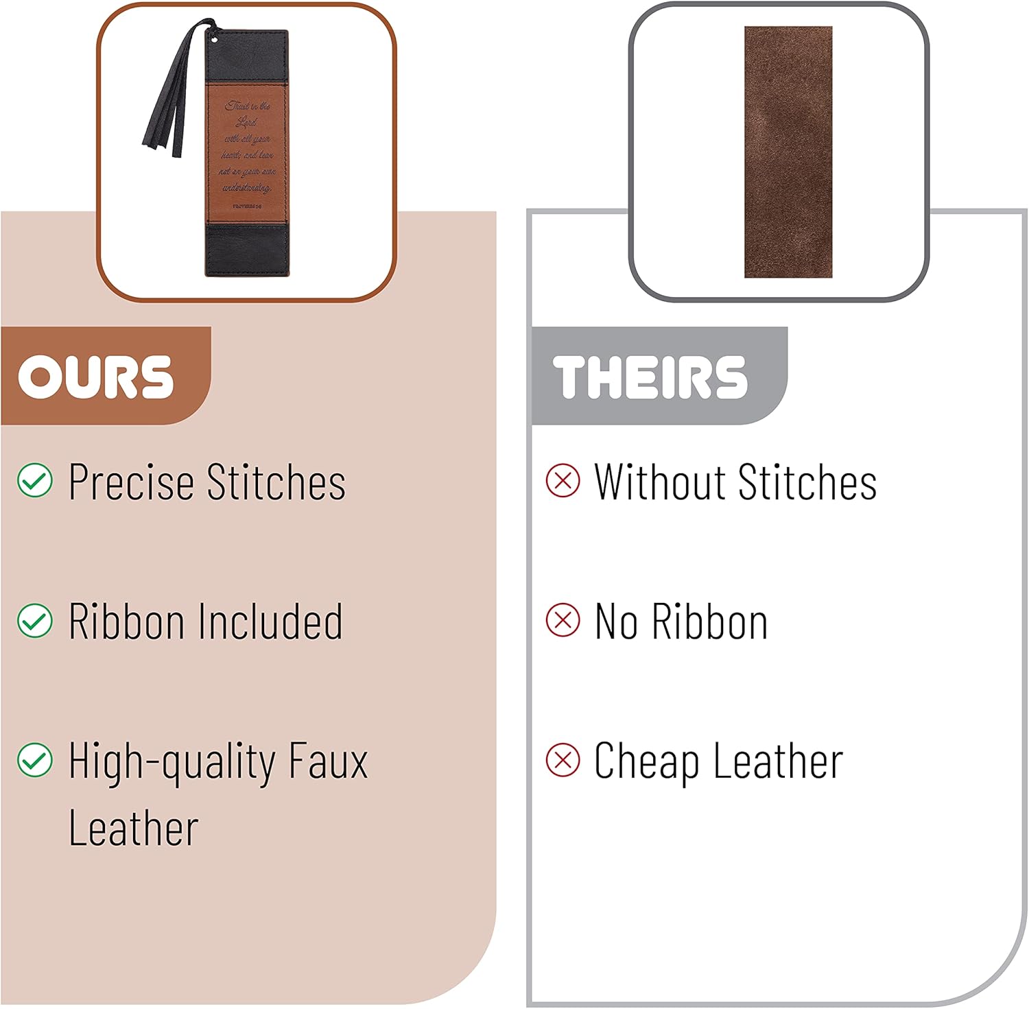 Mr. Pen- Christian Faux Leather Bookmarks, 2 Pack, Bible Verse, Religious Book Mark